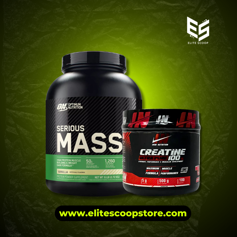 Combo Serious Mass + Creatina Iron | Aumenta masa muscular y peso rápido